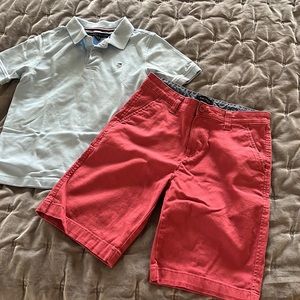 Tommy Hilfiger polo 12/14 Nautica shorts size 12